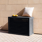 Modèle cache clim gris anthracite (ral 7016) – taille S – vue : vue style architecture. Protection élégante et durable, pensée pour s’intégrer à tous les environnements extérieurs. Un choix esthétique et pratique